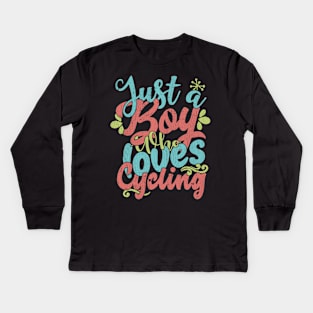 Just A Boy Who Loves Cycling Gift product Kids Long Sleeve T-Shirt